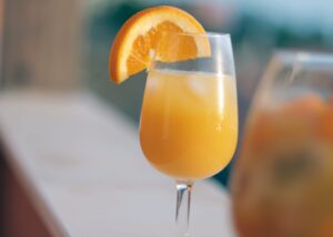 Golden Turmeric Sunrise Mimosa Cocktail